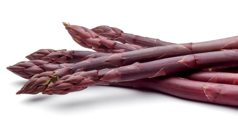purple asparagus stalks