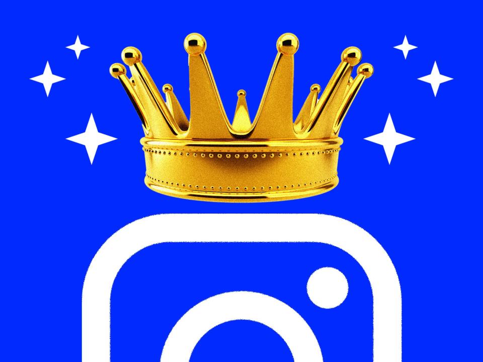 Instagram logo with a crown