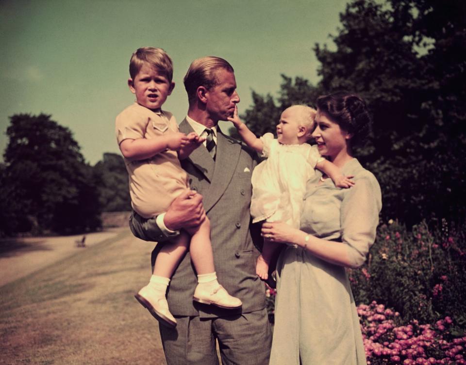 Prince Charles, Prince Philip, Princess Anne and Princess Elizabeth, 1951