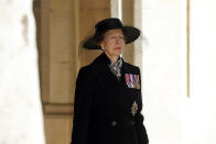 <p>A princesa Anne no funeral do príncipe Philip, no Castelo de Windsor. Foto: Chris Jackson/WPA Pool/Getty Images</p> 