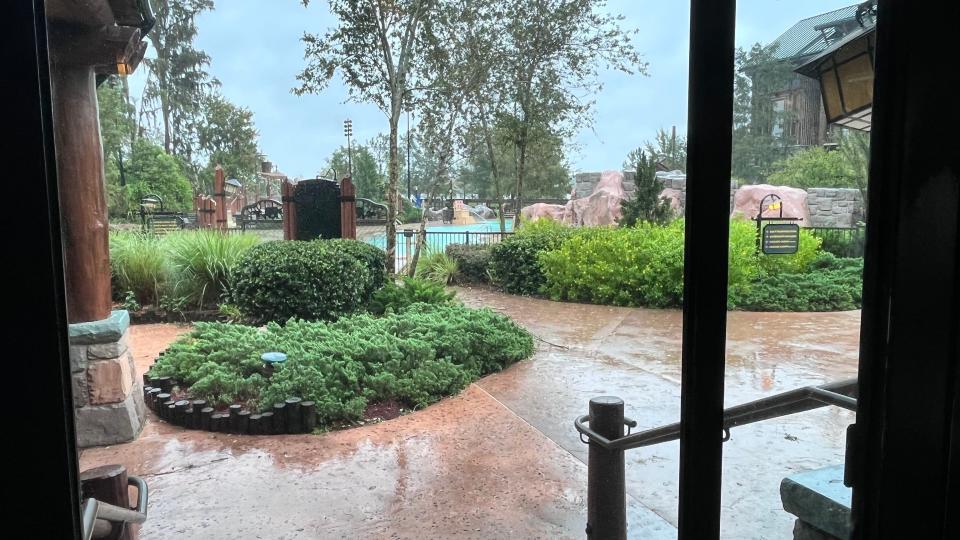 view of storm hurricane ian from disney hotel