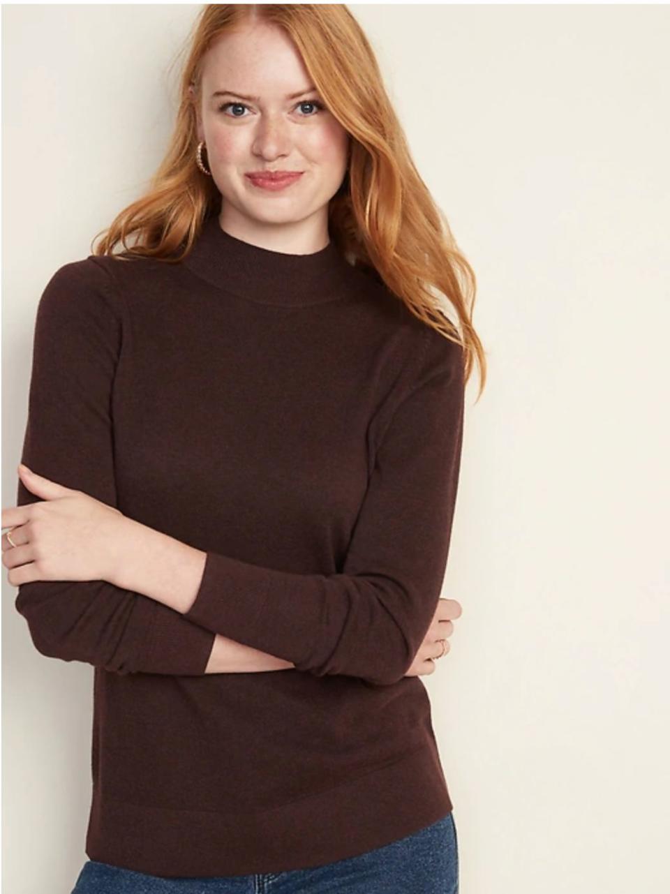 Get the<a href="https://oldnavy.gap.com/browse/product.do?pid=551046022&amp;pcid=999#pdp-page-content" target="_blank" rel="noopener noreferrer"> Old Navy rib-knit turtleneck for $29.99&nbsp;</a>