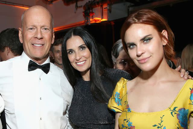 <p>Phil Faraone/VMN18/Getty</p> Bruce Willis and Demi Moore with their daughter Tallulah