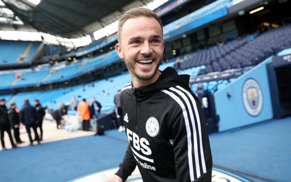 James Maddison of Leicester City at Etihad Stadium ahead of the Premier League match between Manchester City and Leicester City - Getty Images/Plumb Images