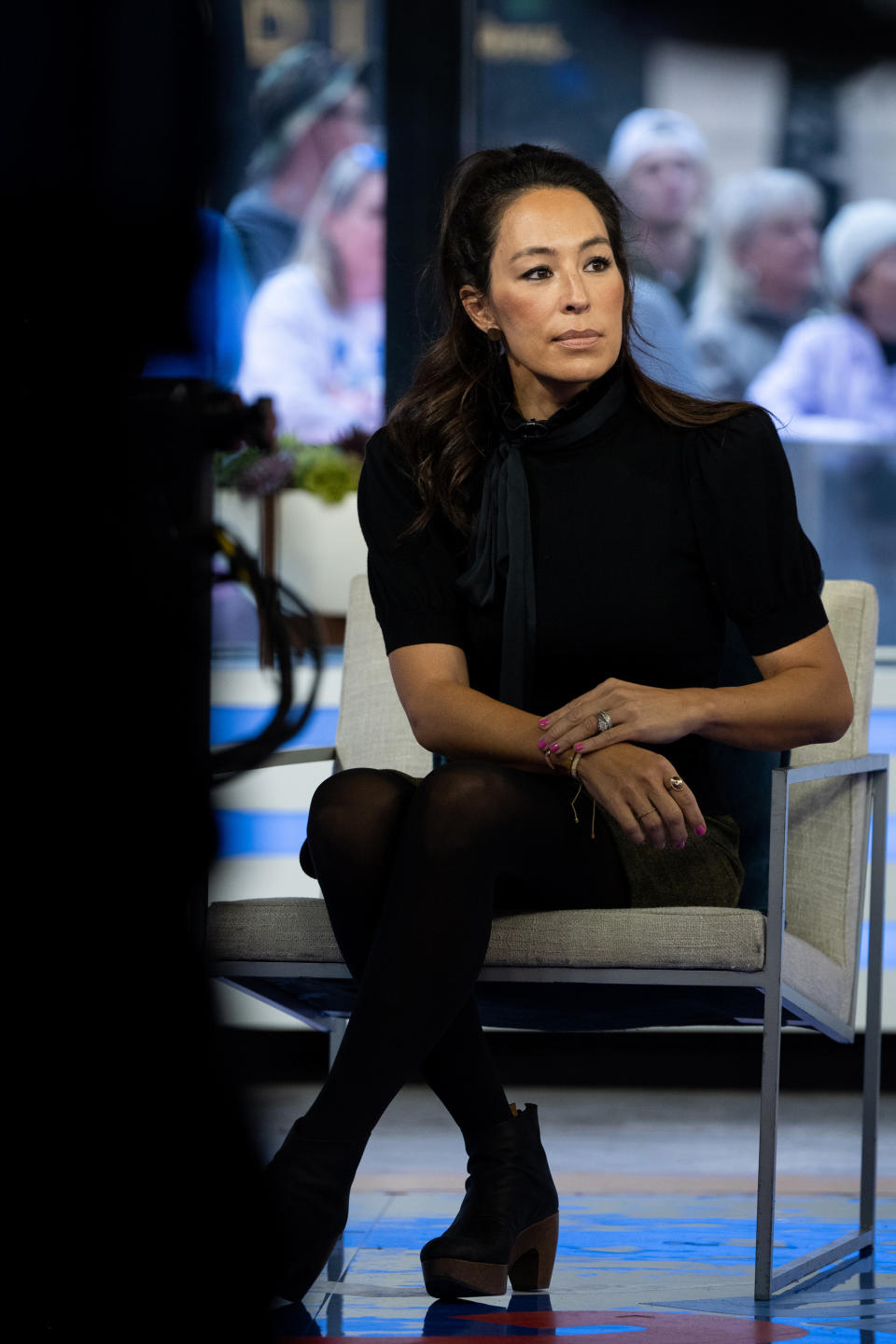 Joanna sitting for an interview