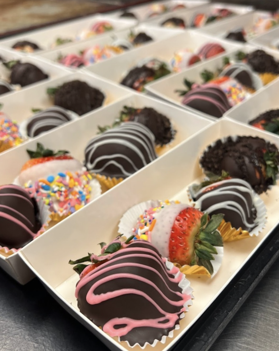 Wright's Dairy Farm's dipped strawberries for Valentine's Day come in a wide variety of flavors.