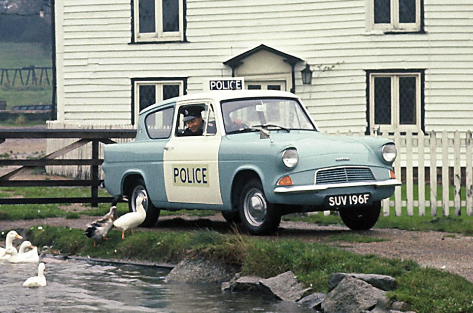 <p>The Kent name is used for an engine which first appeared in the British <strong>Ford Anglia</strong> (pictured - a model today most famous for its appearances in the <em>Harry Potter</em> movies); it was updated with a crossflow cylinder head in 1967. Later versions for front-wheel drive cars are known as Valencia. <strong>Lotus</strong> and Cosworth used the Kent as a basis for high-performance engines including the Twin Cam and the BDA.</p>