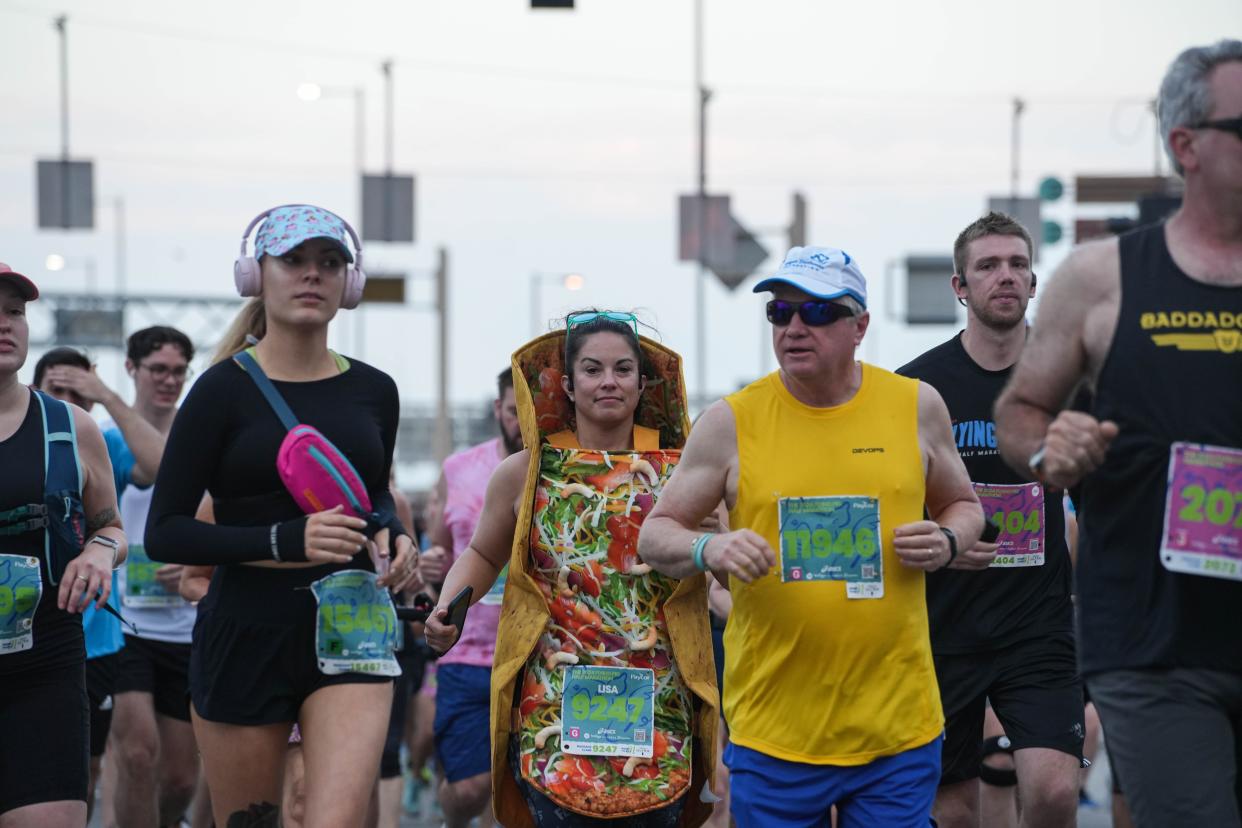 The 2024 Flying Pig Marathon in Cincinnati Ohio on May 5, 2024. Hundreds gather to race full, half and relay marathons around the city.