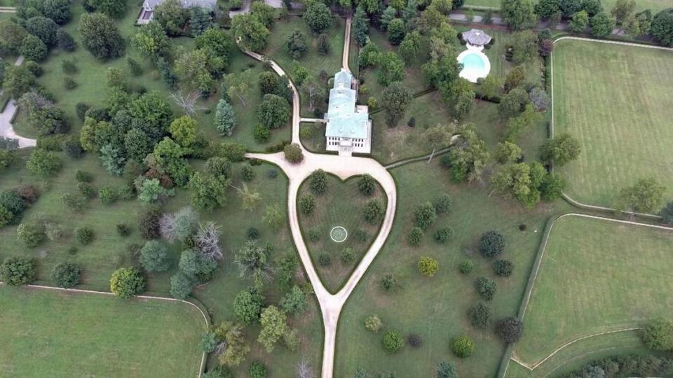 Aerial view of Castleton Lyons Farm, 2469 Ironworks Pike, August 12, 2016.