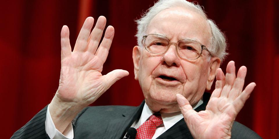 Warren Buffett speaks onstage