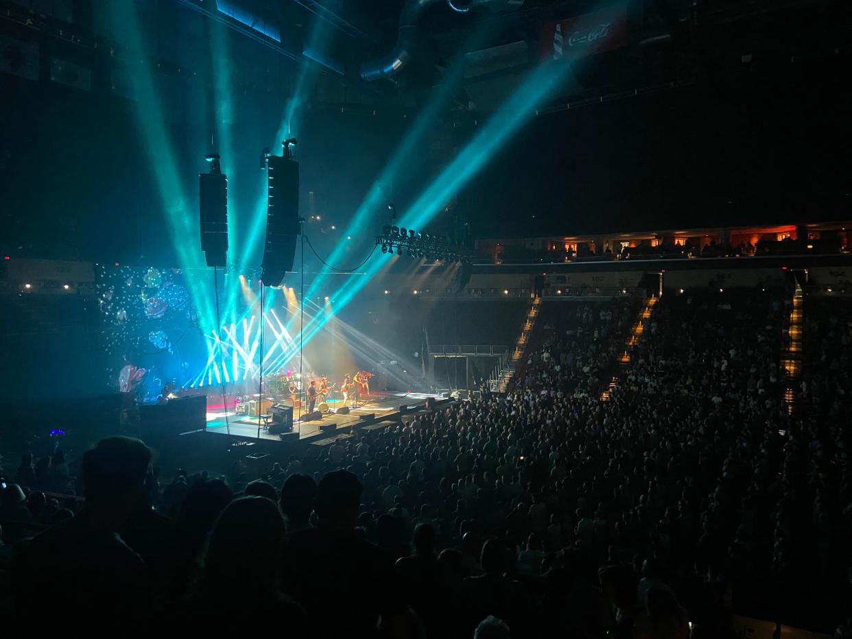 The Avett Brothers, a Grammy-nominated folk rock band behind "I And Love And You," perform at the Wells Fargo Arena in Des Moines on Aug. 25.