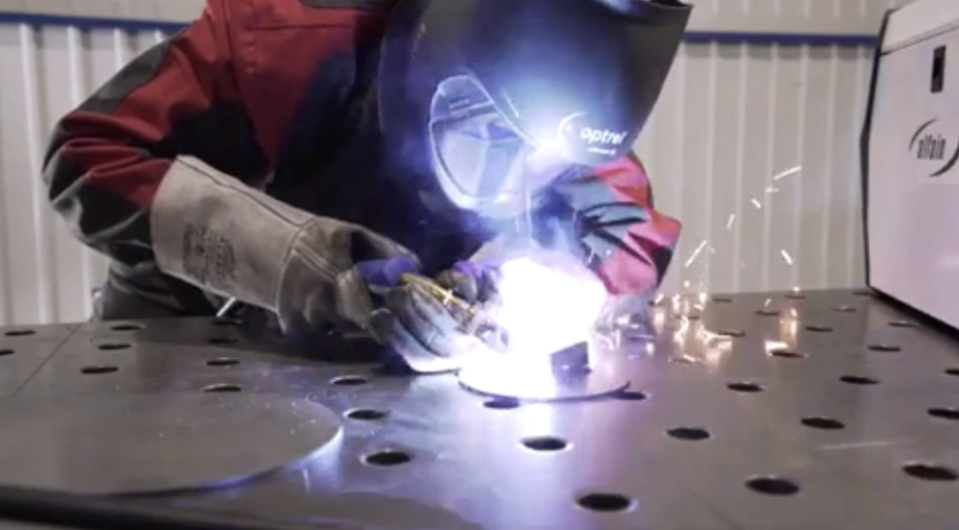 A welder at work