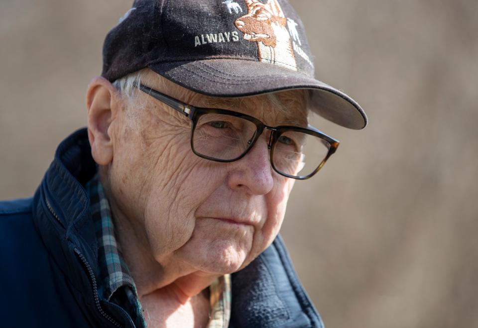 Wayne Dowell lives in the Rocky Ripple neighborhood, Indianapolis, Tuesday, March 1, 2022, and his home may be among 14 homes demolished to make way for a proposed levee along the White River. 