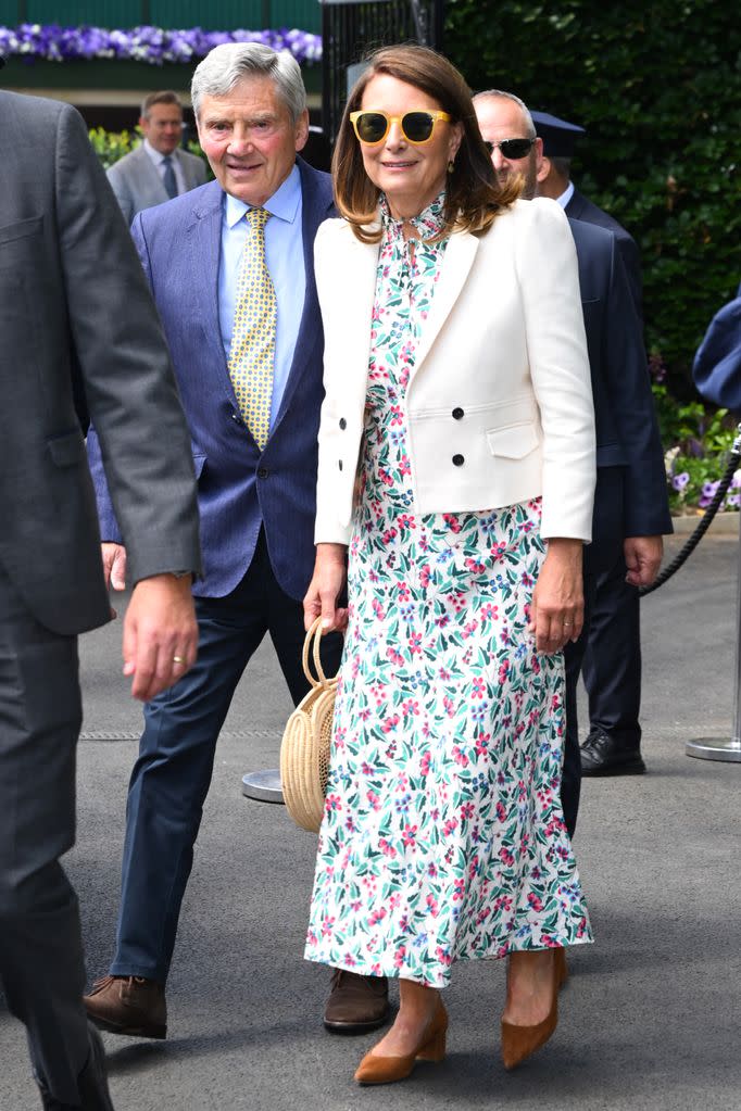 Carole Middleton y Michael Middleton viendo el partido de Djokovic y Fearnley