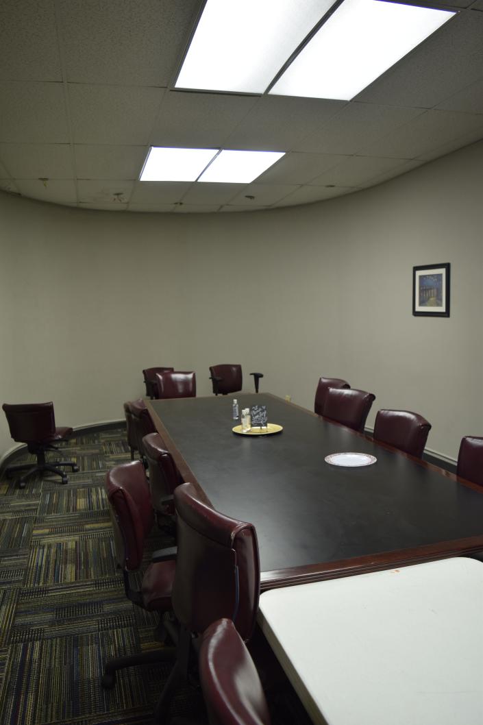One of the things the coworking space at the Temple offers is places to meet like this conference room on the first floor. The Salina Innovation Foundation has 21 businesses that use the coworking space in the downtown Salina building.