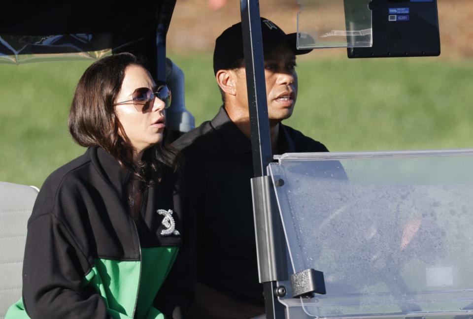 Tiger Woods and Erica Herman before the 2017 Pro-Am in Orlando, Florida.