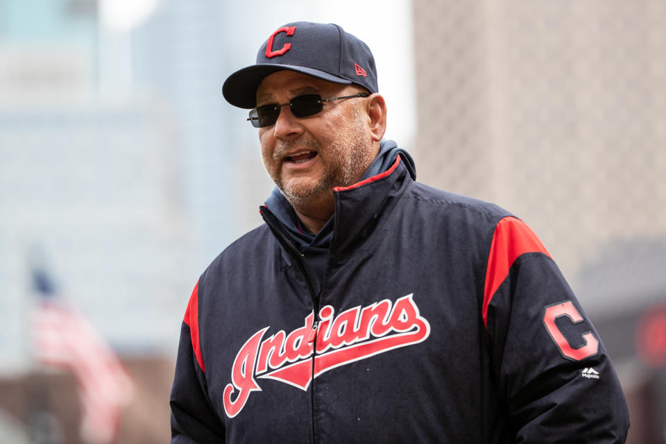 Cleveland Indians manager Terry Francona is in favor of a team name change. (Photo by Brace Hemmelgarn/Minnesota Twins/Getty Images)