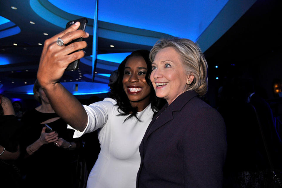 Hillary Clinton with Uzo Aduba