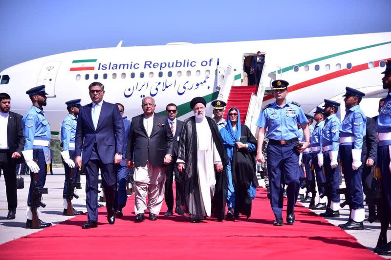 Iranian President Ebrahim Raisi arrives on a three-day official visit in Islamabad