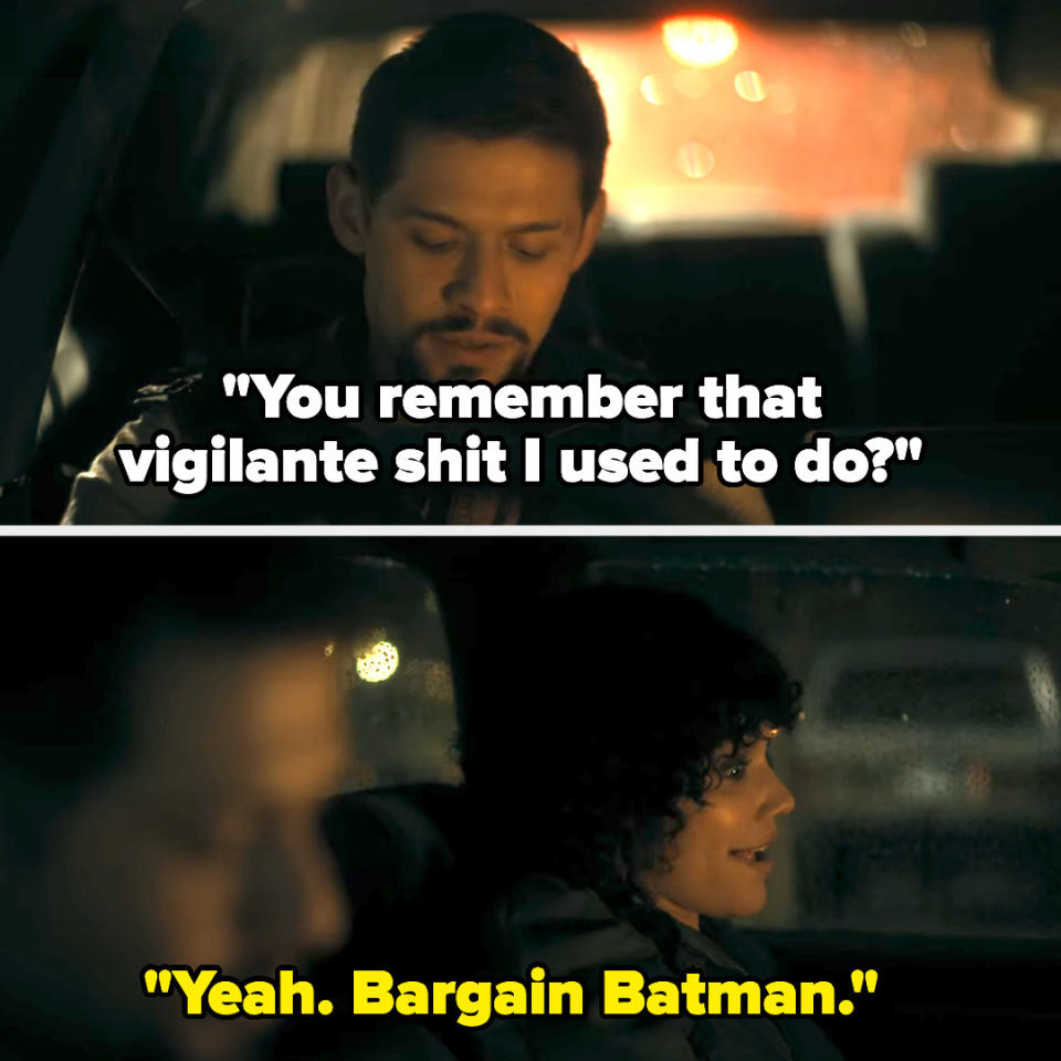 Allison saying, "Yeah. Bargain Batman."