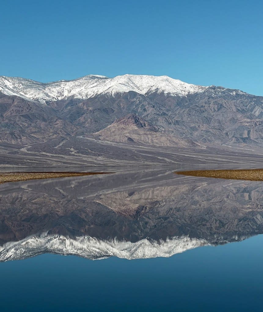 Badwater Basin at Death Valley after a series of rains left billions of gallons of water at the lowest point in the United States. AP