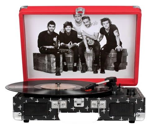 <i><a href="http://www.target.com/p/crosley-vinyl-one-direction-cruiser-record-player-red-black-cr8005a-od/-/A-16604571#prodSlot=_1_17" target="_blank">Crosley Vinyl One Direction Cruiser Record Player, $55.99</a></i>