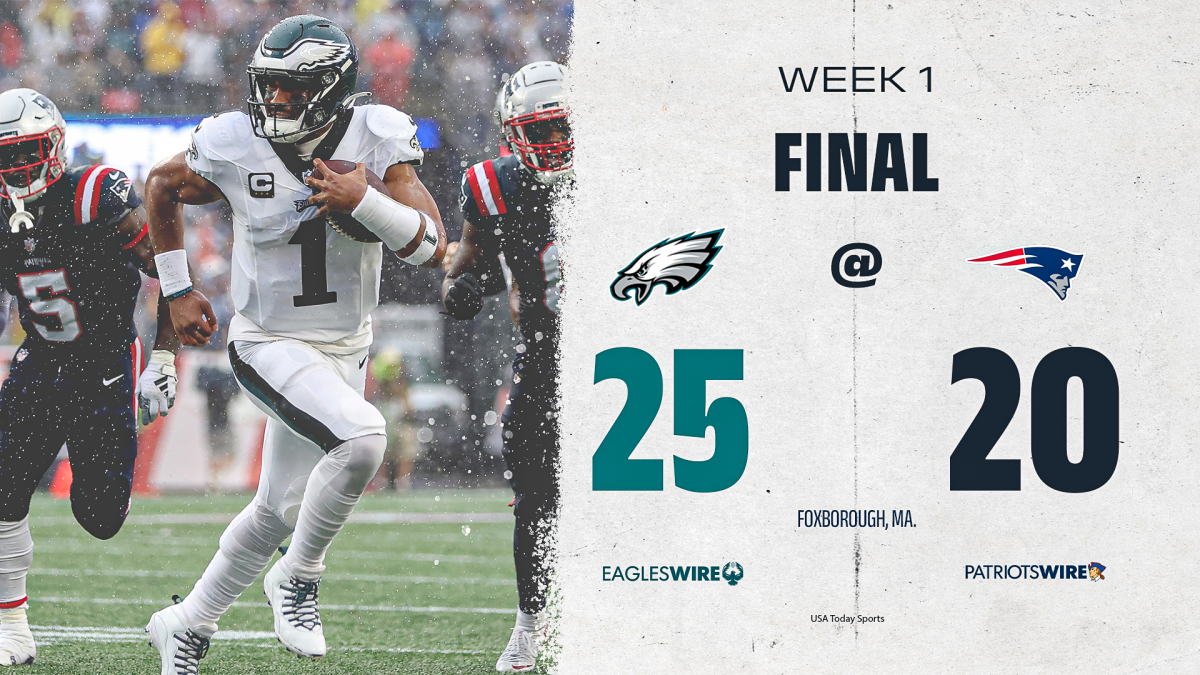 Comeback bid falls short as Patriots lose to Eagles, 25-20, in