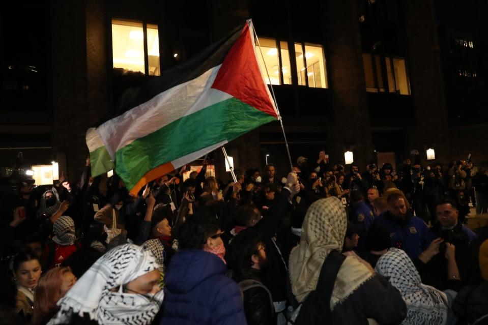 Anti-Israel activists from outside the college community also joined the protest. William C Lopez/New York Post