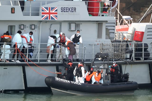 Migrants arriving in Dover