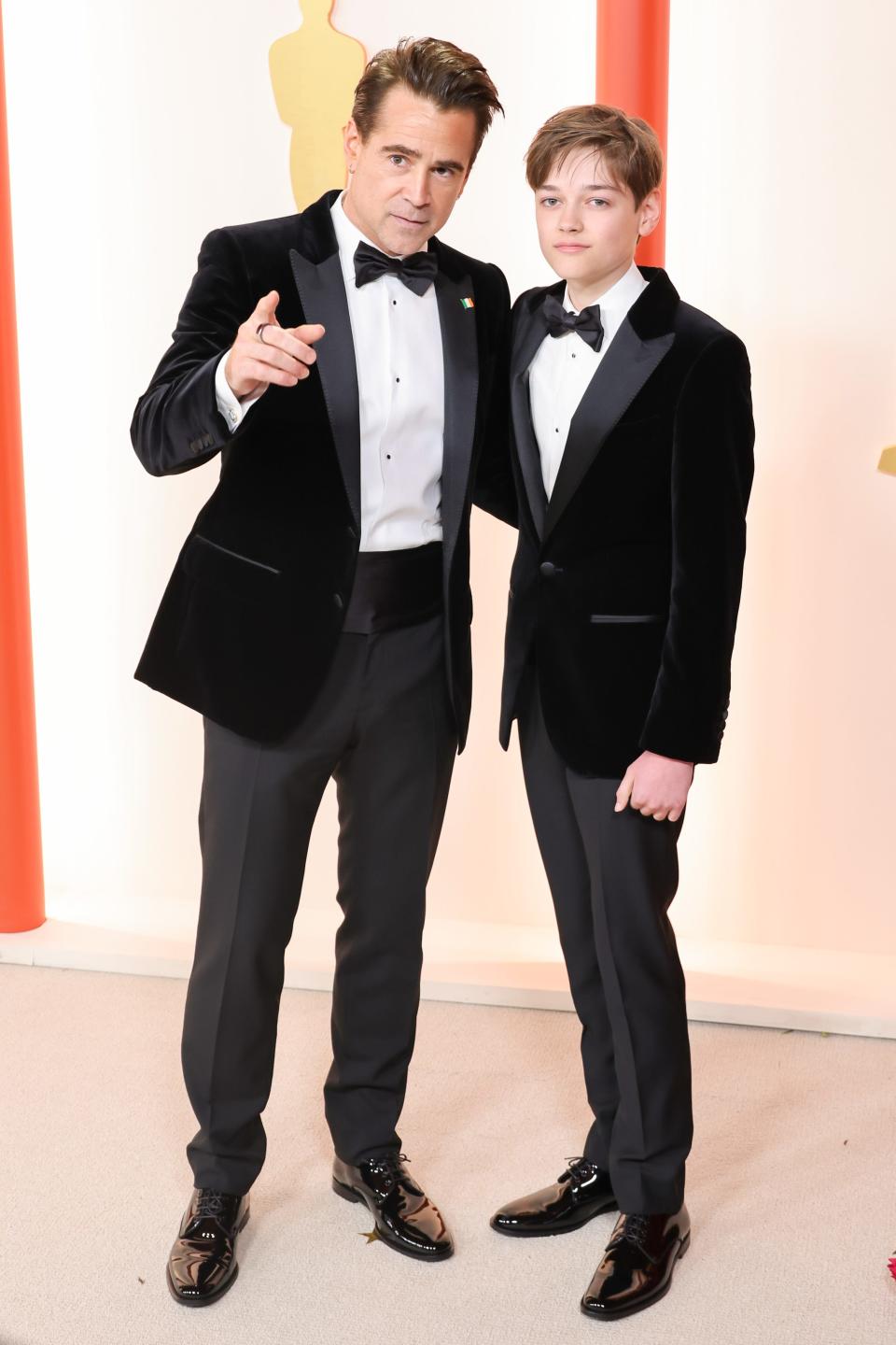 Colin Farrell and Henry Tadeusz Farrell attend the 95th Annual Academy Awards on March 12, 2023 in Hollywood, California.