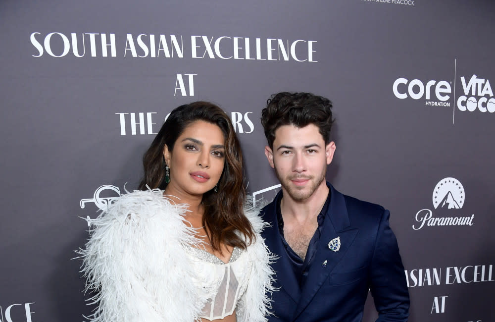 Priyanka Chopra Jonas and Nick Jonas - March 2023 - South Asian Excellence Pre-Oscars - LA - Getty