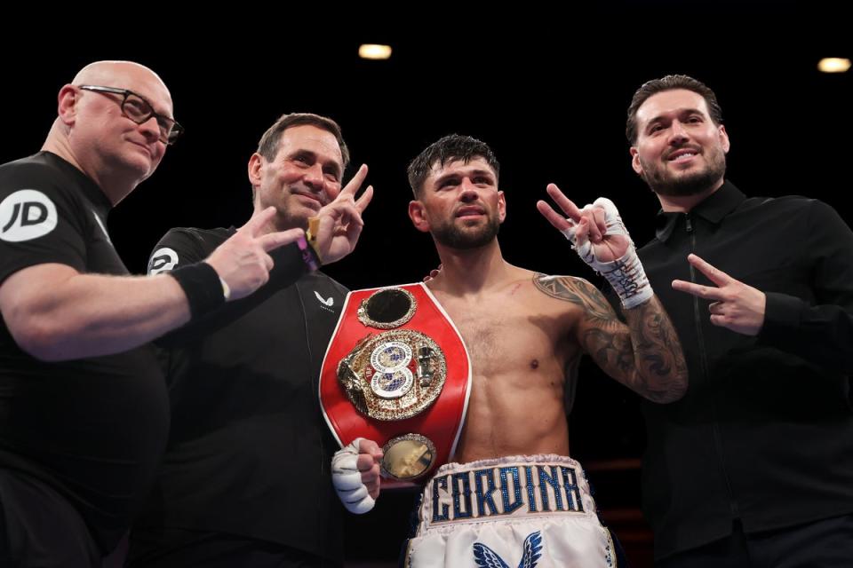 Champion: Welsh fighter Joe Cordina is on the undercard, defending his super-featherweight world title (Getty Images)