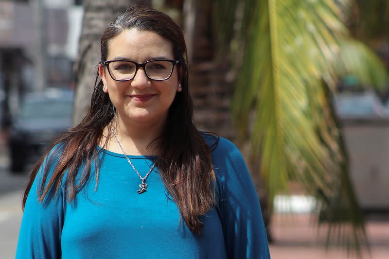 Arussi Unda, spokeswoman of feminist collective "Brujas del Mar", poses for a picture in Veracruz