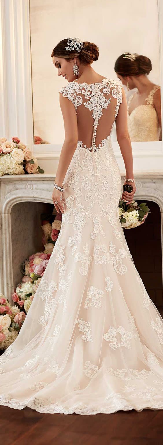 This sheer applique creation from website Dressy Women is perfect inspo for brides who want to up the sex appeal on their big day.