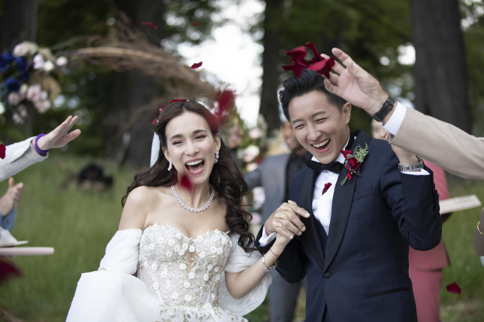 <p>▲韓庚與盧靖姍於紐西蘭完婚，是今年 2020 首對銀色夫妻。（圖／HUGO BOSS）</p>
