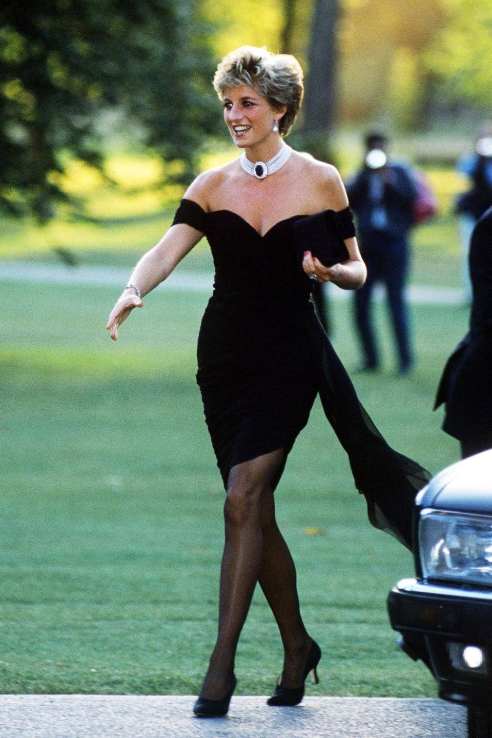 <div class="inline-image__caption"><p>Princess Diana in her “revenge” dress, designed by Christina Stambolian, in June 1994.</p></div> <div class="inline-image__credit">Princess Diana Archive/Getty</div>