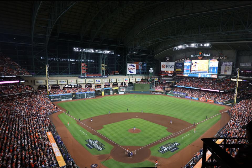 Houston's ballpark originally included a steep hill in center field.