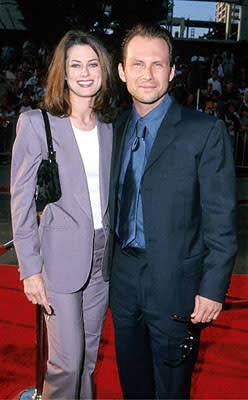 Christian Slater and his wife Ryan at The Chinese Theater premiere of Paramount's Mission Impossible 2