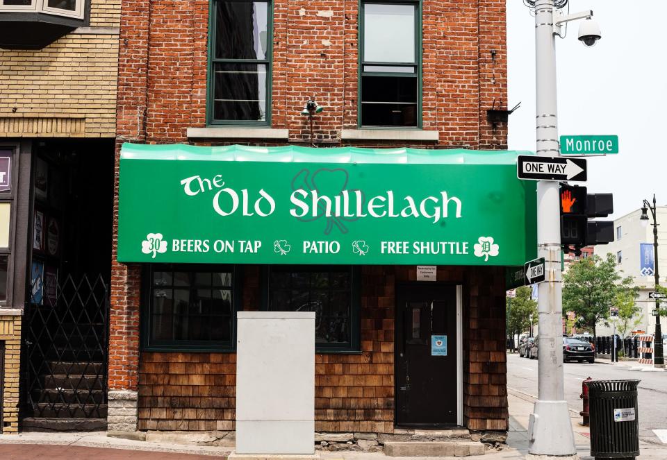 The Old Shillelagh, at the corner of Brush Street and Monroe Street in Detroit and shown on July 20, 2021, will host a Detroit Lions watch party on Sunday.