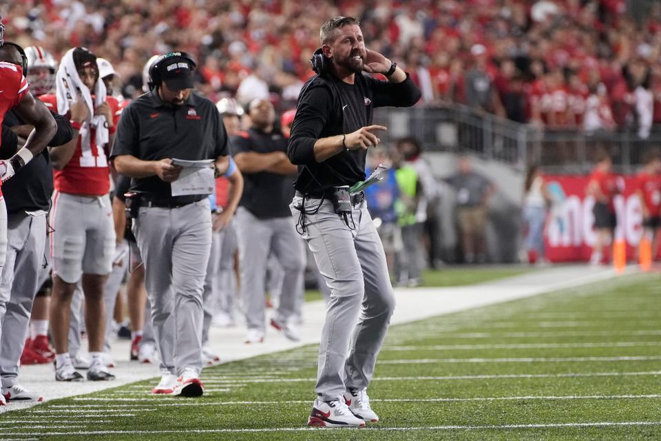 Ohio State offensive coordinator Brian Hartline is the second-highest paid assistant in the Big Ten, earning $1.6 million annually.
