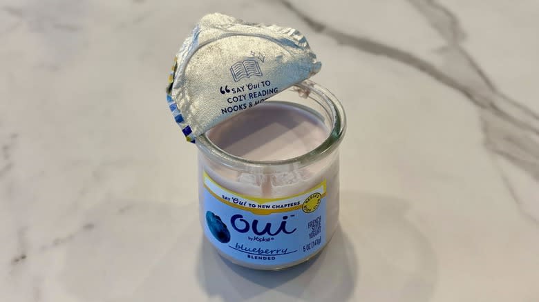 Blueberry flavored yogurt