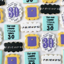 <p>For all the pivot-screamers and "Smelly Cat" crooners out there, these <em>Friends</em>-themed 30th birthday cookies are sure to be a hit.</p><p><strong>See more at </strong><a href="https://www.instagram.com/p/B2b08FZguK0/" rel="nofollow noopener" target="_blank" data-ylk="slk:The Tennessee Sugar;elm:context_link;itc:0;sec:content-canvas" class="link "><strong>The Tennessee Sugar</strong></a><strong>. </strong></p><p><a class="link " href="https://www.amazon.com/Wilton-704-242-Violet-Icing-Tube/dp/B001683RTG/?tag=syn-yahoo-20&ascsubtag=%5Bartid%7C10050.g.31122098%5Bsrc%7Cyahoo-us" rel="nofollow noopener" target="_blank" data-ylk="slk:SHOP PURPLE ICING;elm:context_link;itc:0;sec:content-canvas"><strong>SHOP PURPLE ICING</strong></a></p>