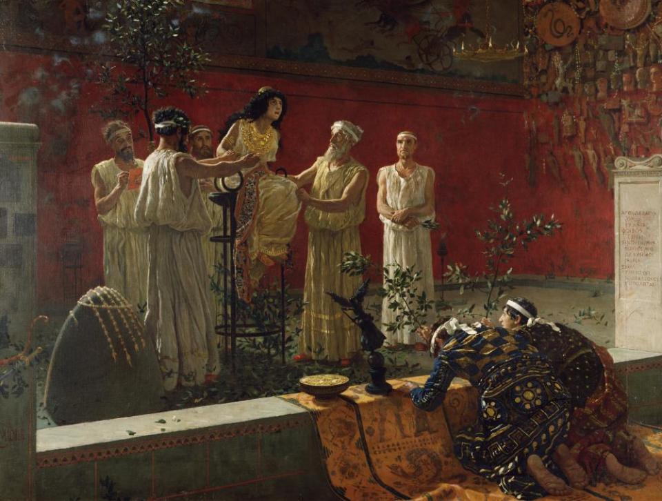 The Oracle; Camillo Miola, Biacca, Italian, Neapolitan, 1840-1919, 1880; Oil on canvas