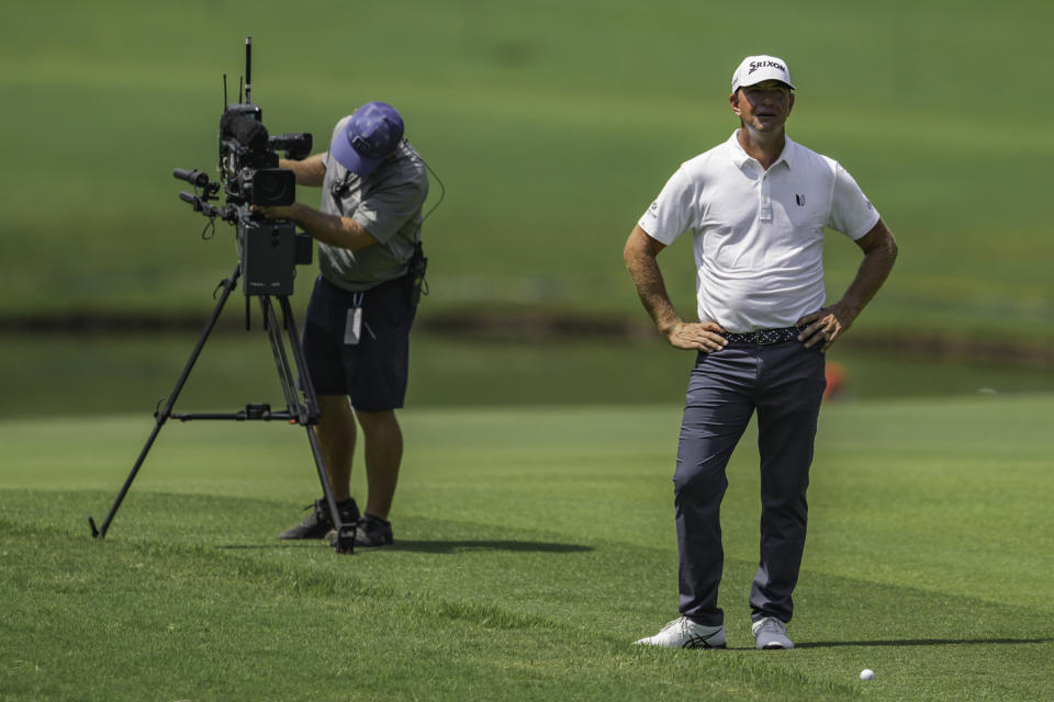 Lucas Glover, seen here in 2023, didn't even get on the course Thursday. (Jason Allen/ISI Photos/Getty Images)