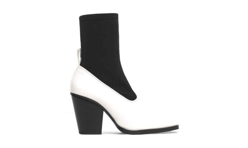 Mango Contrast Materials Ankle Boots
