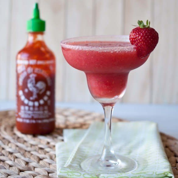 <strong>Get the <a href="http://domesticfits.com/2012/07/30/strawberry-sriracha-margarita/" target="_blank">Strawberry Sriracha Margarita</a> recipe from Domestic Fits</strong>