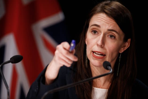 Jacinda Ardern speaks to the media at a press conference with the details of the Auckland supermarket terror attack (Photo: Pool via Getty Images)