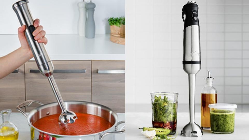 Whip up pesto, soups, sauces, and more with the All-Clad immersion blender.