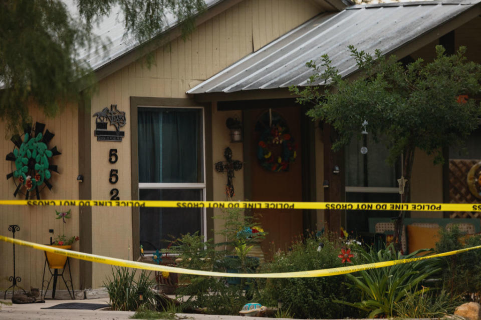 <div class="inline-image__caption"> <p>The home of suspected gunman, 18-year-old Salvador Ramos.</p> </div> <div class="inline-image__credit"> Jordan Vonderhaar/Getty </div>