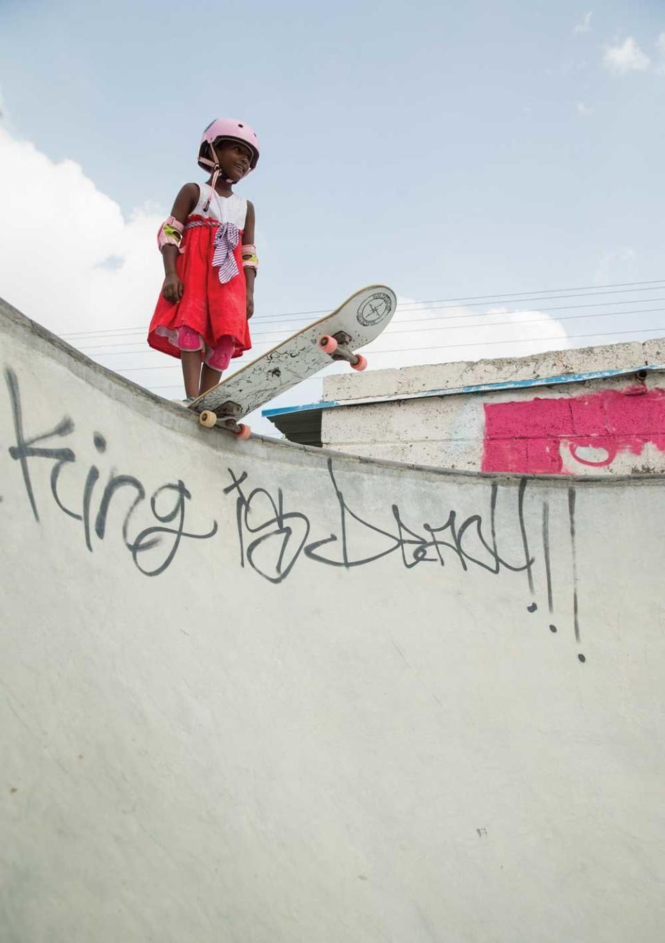 8-year-old Kamali skating at a workshop in India hosted by Verghese and Armanto. (Photo: Vans)